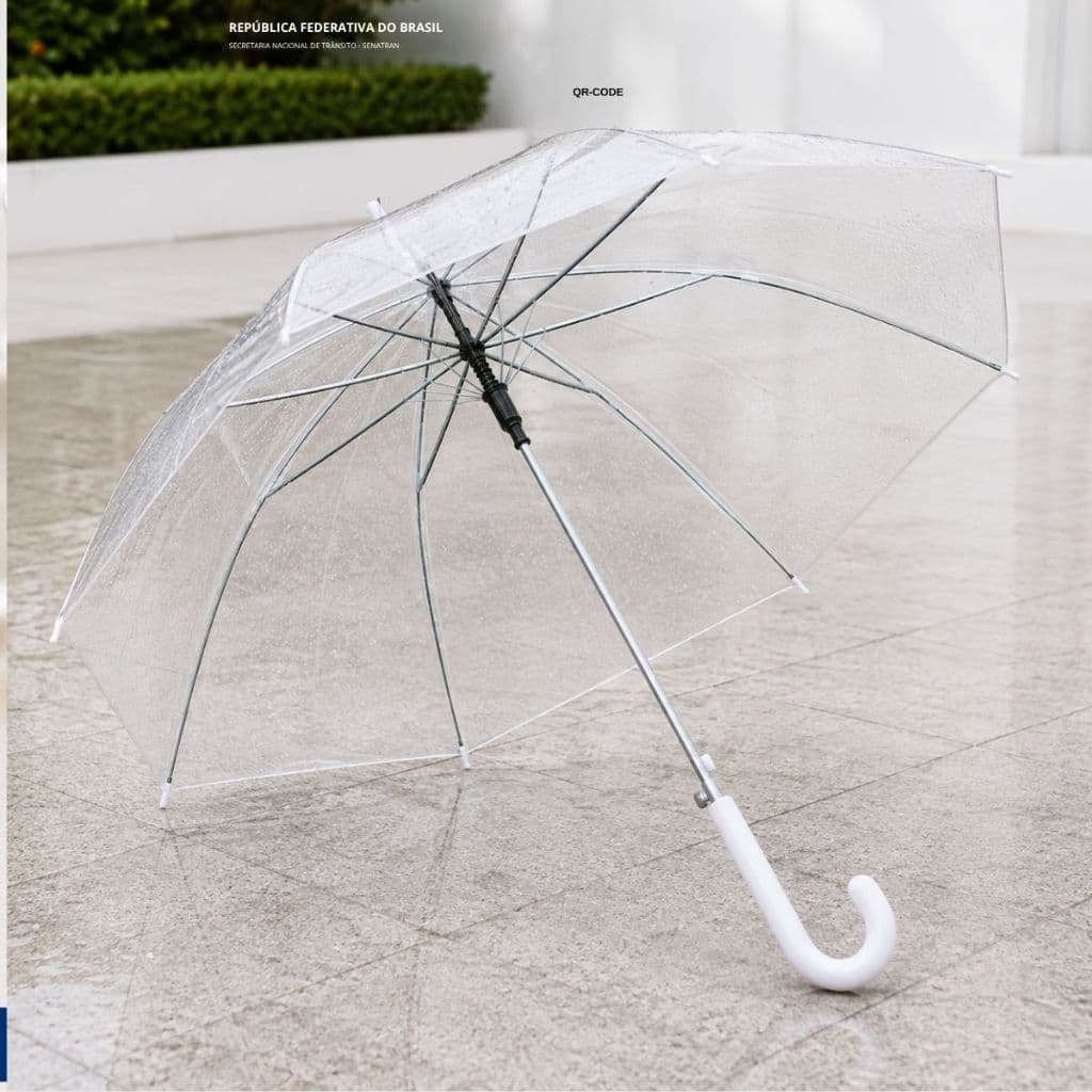 Guarda-Chuva AutomáticoTransparente Resistente Longo Anti Vento 8 Varetas