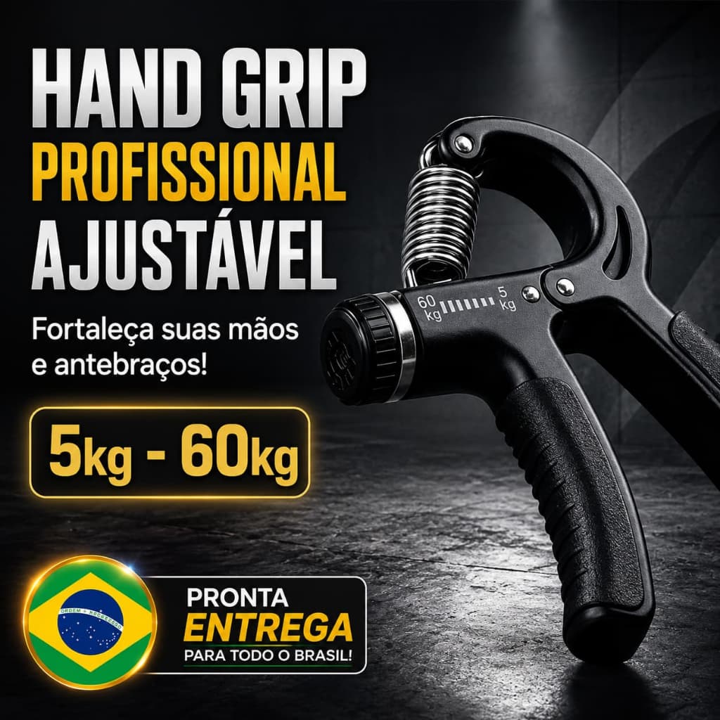 Hand Grip Fortalecedor De Punho E Mão Ajustável 5kg A 60kg Mola Exercitador Antebraço Fisioterapia Academia Musculação