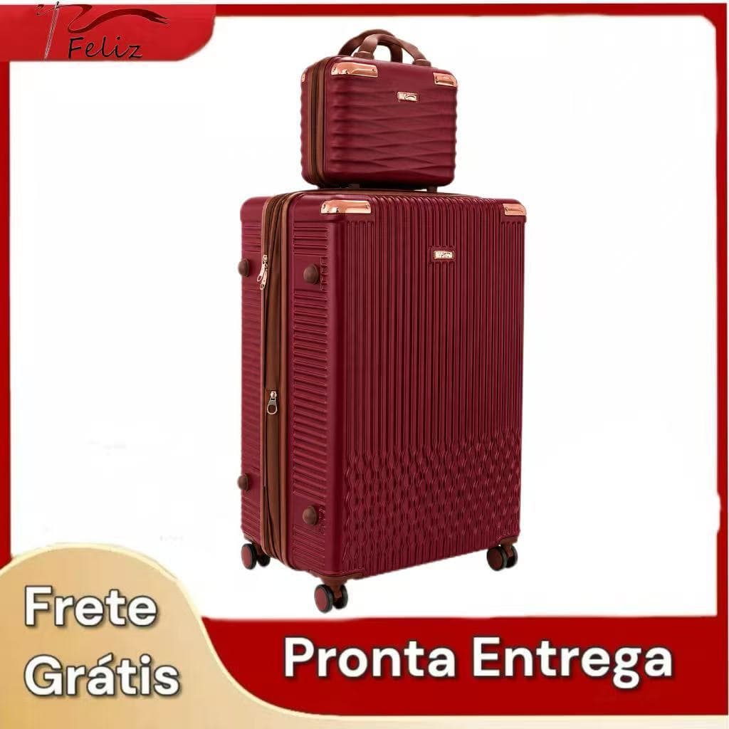 Kit De Mala＋Frasqueira MALA GRANDE Expansível de viagem 50kg zíper duplo com rodinha Dupla
