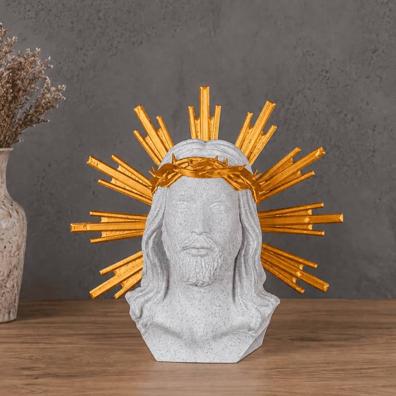 Escultura Jesus Cristo de Mesa Decoração Cristã Religiosa Fé Espiritualidade Minimalista Resistente