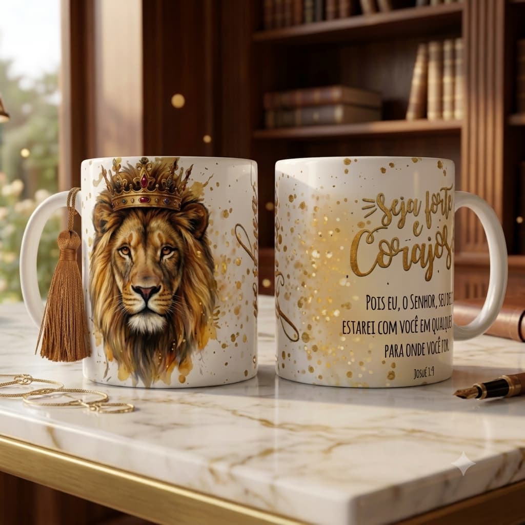 caneca seja forte e corajosa/caneca seja forte e corajoso caneca personalizada 325ml