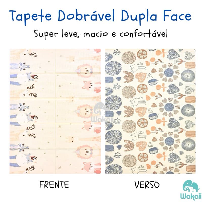 Tapete Infantil Tatame Dobrável Dupla Face Portátil  - Tema Leaozinho Fofo