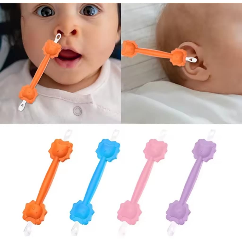 Removedor Cera de Ouvido e Limpador Nasal Bebê de Silicone Higiene Nasal