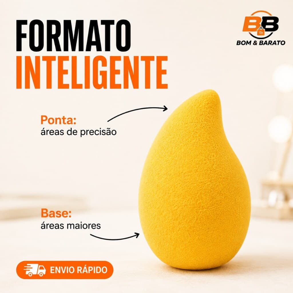 Esponja Manga Para Maquiagem Macia Multifuncional Uso Seco e Molhado Original