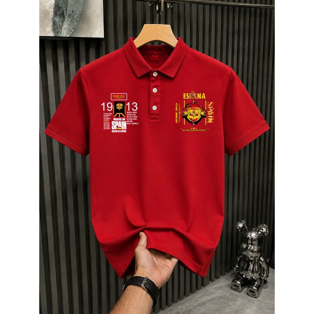 Camisa Polo Espanha Malha Piquet Premium Seleçao Spain Copa2026