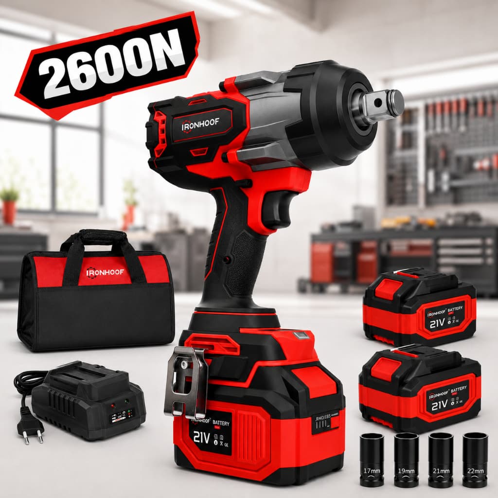 Chave de Impacto Eletrica 2600/1700/1200/800N Potente Brushless