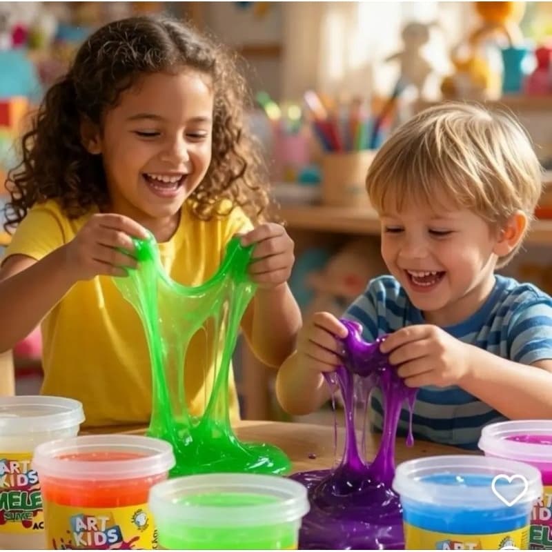 Kit 4 Kimeleka Slime 180g Cada – Slime Divertido e Colorido Brinquedo Infantil