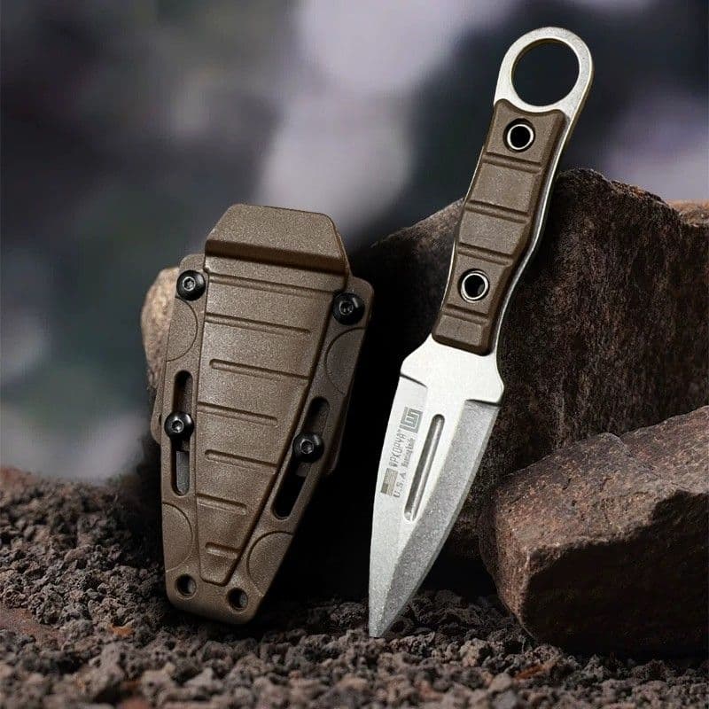 Faca Esportiva Rambo Com Bússola Tática Com Bainha de Nylon Caça Pesca Camping Churrasco Trilha