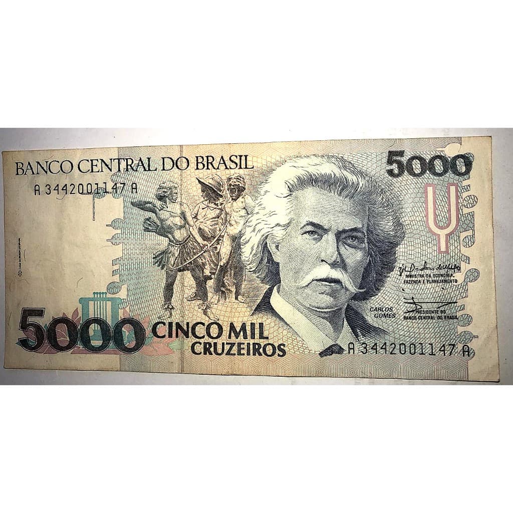 Nota Antiga 5000 Cruzeiros 1992 Carlos Gomes Original C220
