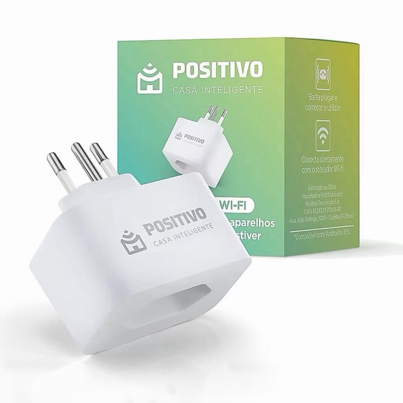 Tomada Inteligente Smart Plug Max Positivo Wi‑Fi 16A 1600W Bivolt Alexa