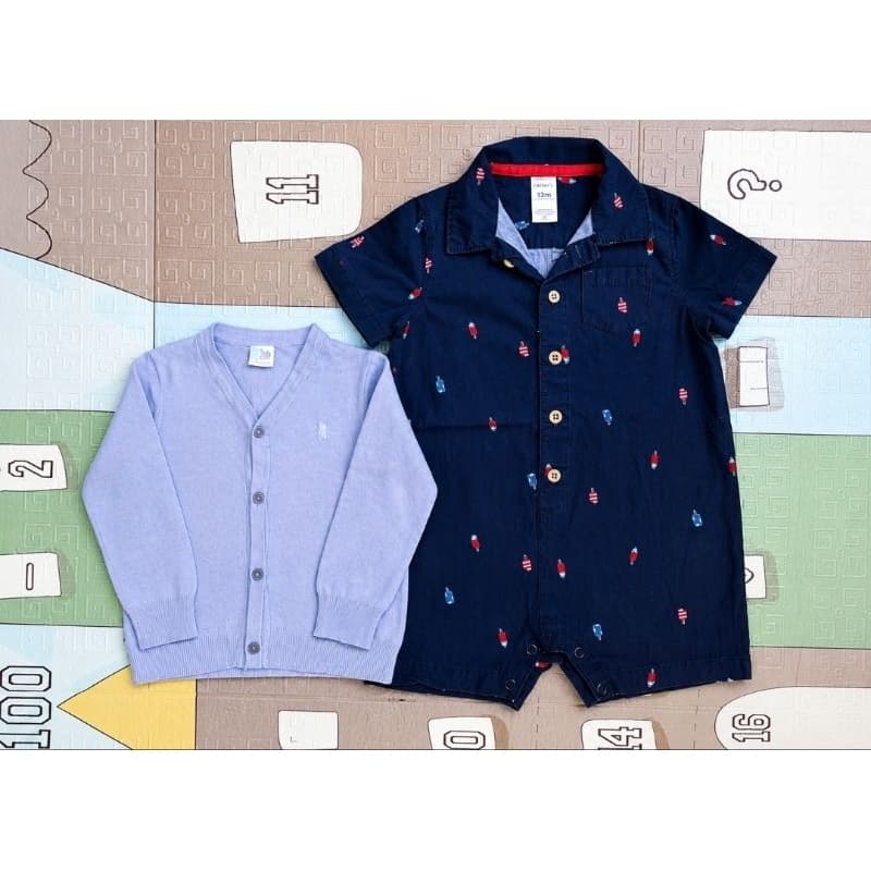 > Desapego lindo 12 meses Carters e Teddy Boom macaquinho e sueter bebe menino
