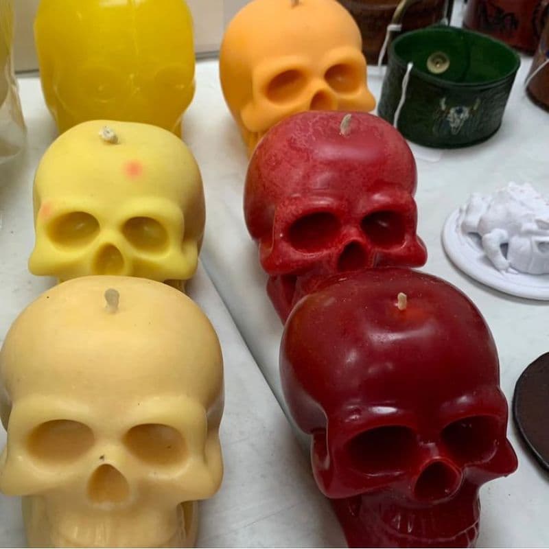 Vela Crânio Aromática Decoração Gótica Halloween Esotérica Presente Artesanal