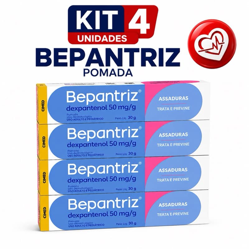 kit 4 Bepantriz pomada para assaduras bebê30g CIMED, Dexpantenol 50mg