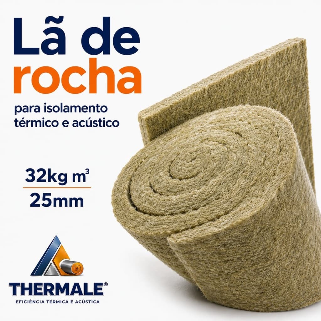 Kit 8 Lãs de Rocha 25mm - Isolante térmico e Acústico - 32 kg m² - Obras, Forros, Drywall.