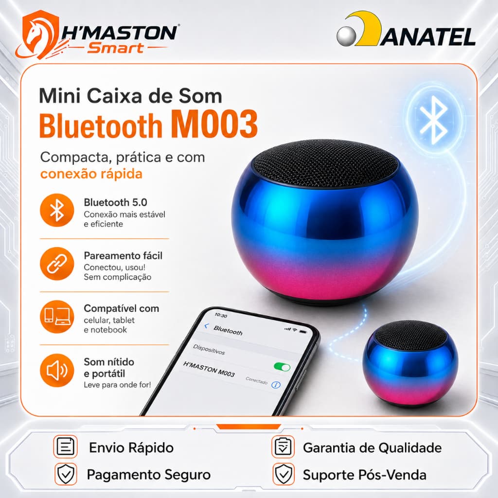 H'maston Caixa De Som Blootooth 5.0 Mini Caixa De som Bluetooth Portátil Som Caixa Bluetooth