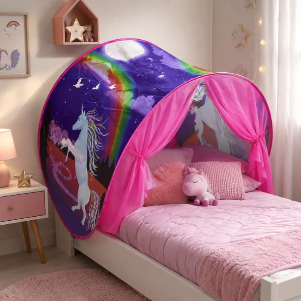 Barraca Casinha Infantil Cabeceira barraca infantil cabana unicórnio, quarto menina