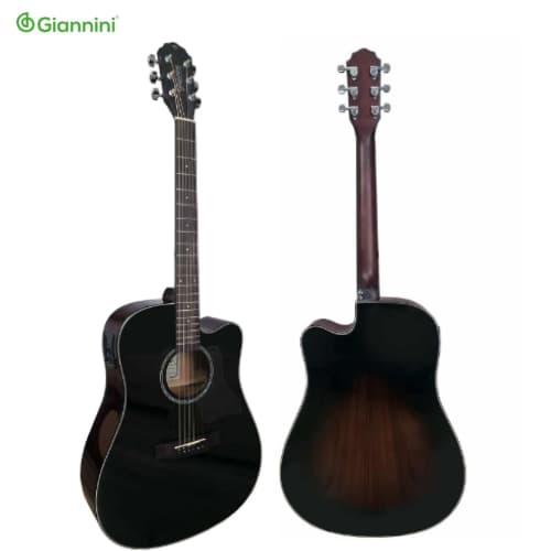 Violão Aço Eletroacústico Giannini Performance Plus GDC PLUS CEQ Black REGULADO PELO LUTHIER