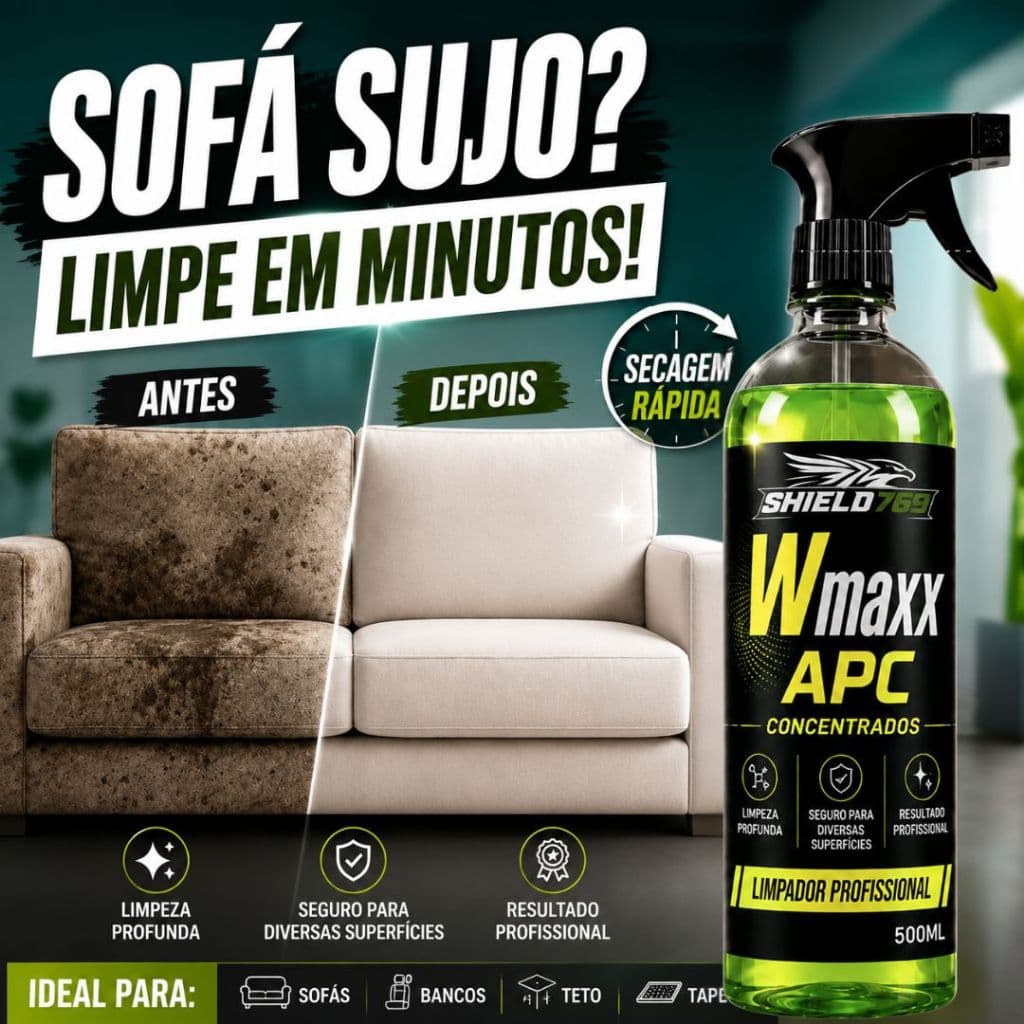 Limpa Sofá Estofado - Concentrado 500ml - Tecido/Couro  -  Spray Espuma