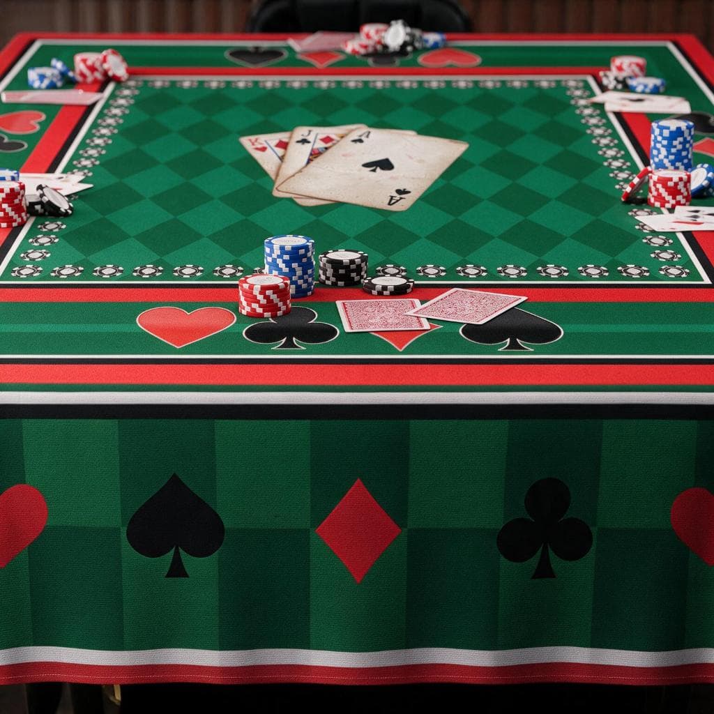 Toalha de Mesa Aveludada Jogos de Baralho Poker 1,50 x 1,50 Mt Quadrada