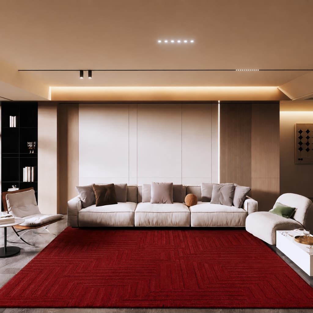 Tapete de Sala Gigante 2,00m x 3,00m Itália Vermelho Aveludado Premium Várias Cores Antiderrapante Moderno