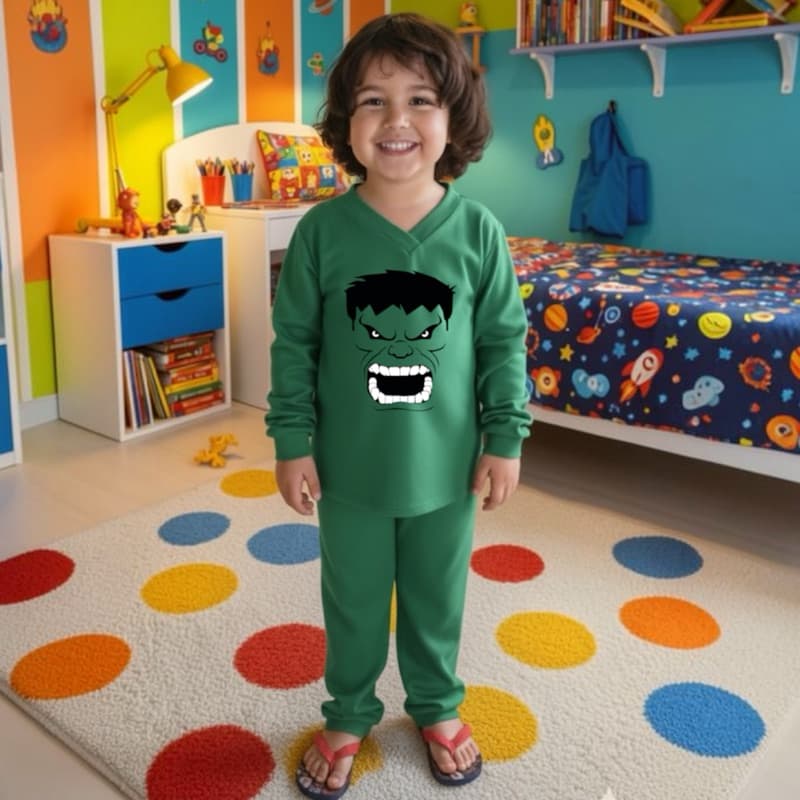 Pijama Infantil Masculino Tamanho 1 a 10 anos Longo Heróis Grupo 2 Hulk Sonic Naruto Thor