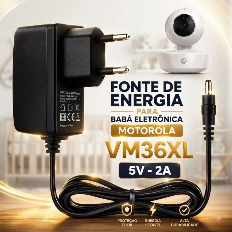 Fonte de Alimentação p/ Babá Eletrônica Motorola VM36XL 5v - cód p4m