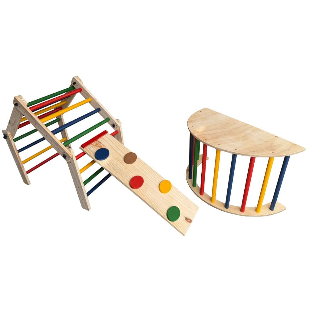 Triangulo Montessori Duplo Colorido com Ponte 3 em 1 Colorido