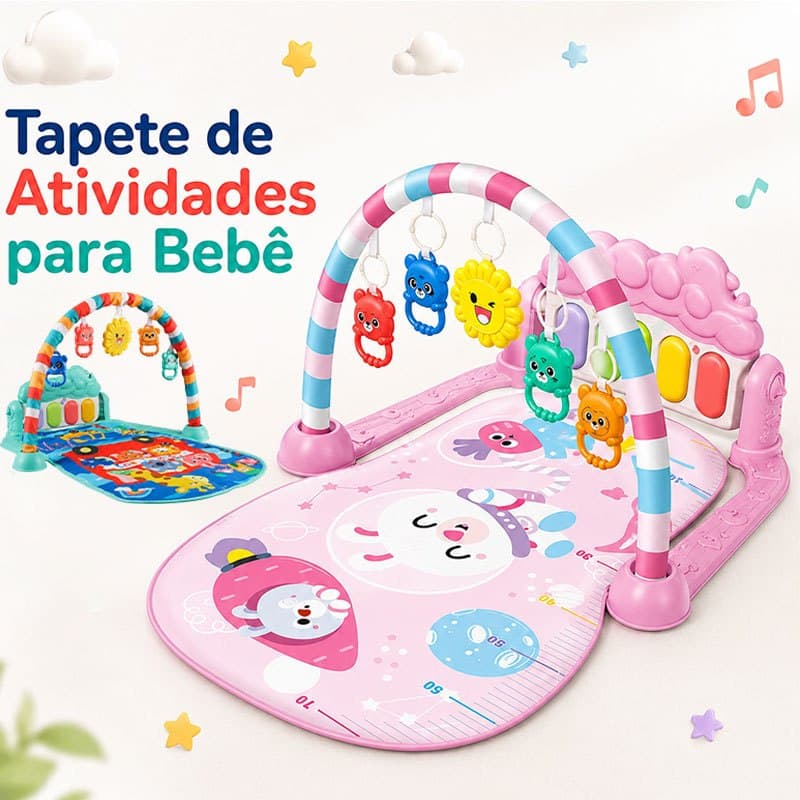 Tapete de Atividades Musical com Piano Interativo Ginásio com Som e Luzes