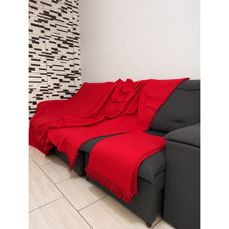 02 Mantas 3,00x1,80m Para Sofá Grandes Cama Super King 100% Algodão com Franjas – Luxo e Conforto na Decoração