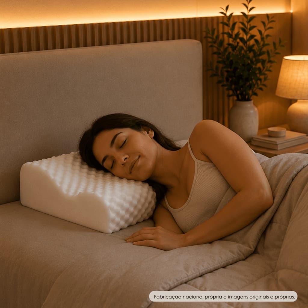 Travesseiro Ortopédico Cervical Firme Para dormir de lado com capa removível