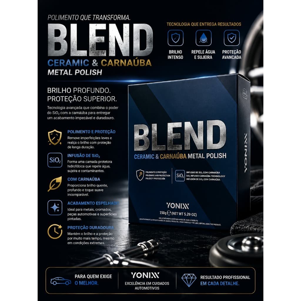 Blend Ceramic & Carnaúba Metal Polish (150g) da Vonixx
