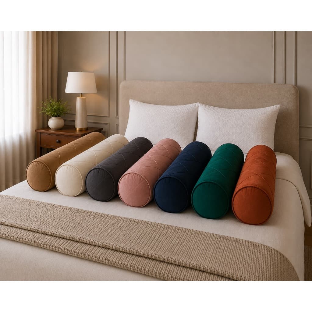 Rolo Decorativo 90cm para Cama de Solteiro Suede Aveludado