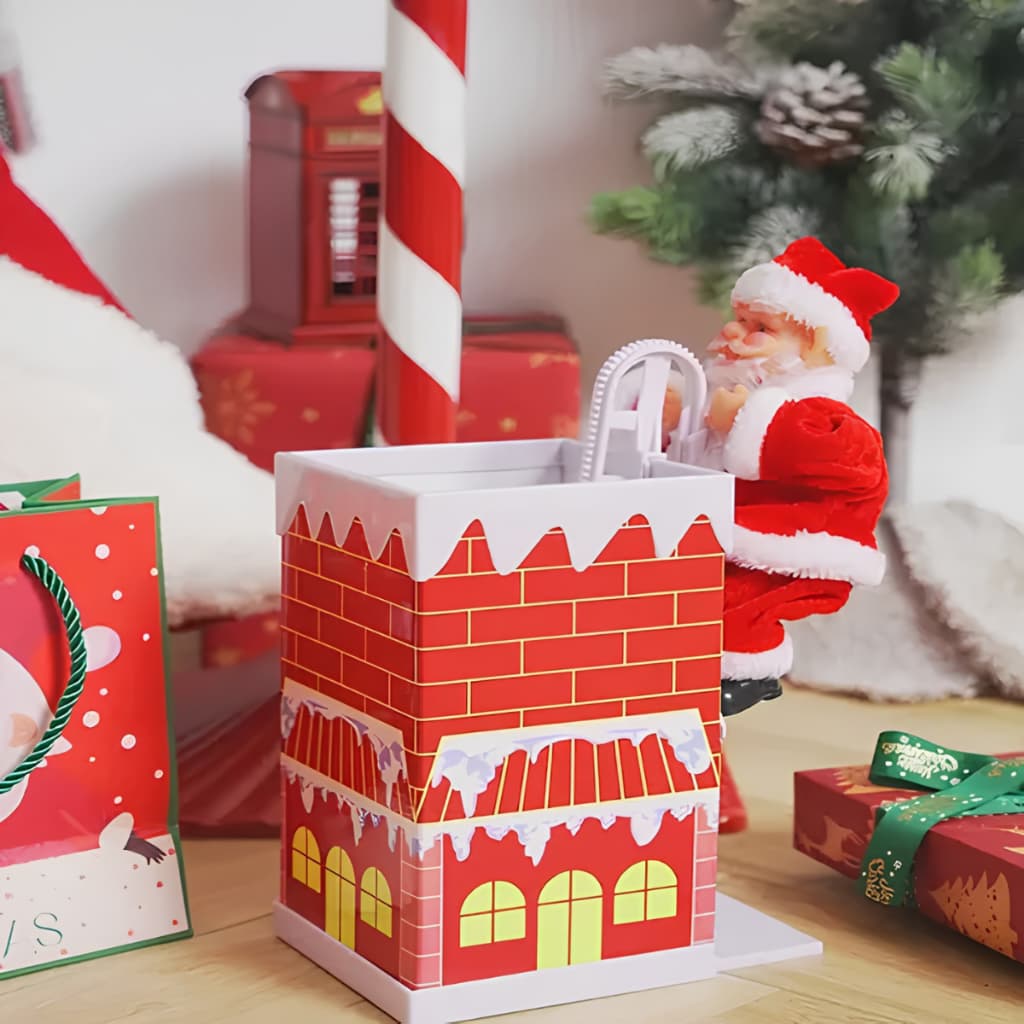 Papai Noel Casa Com Chaminé Boneco Enfeite Divertido Natal