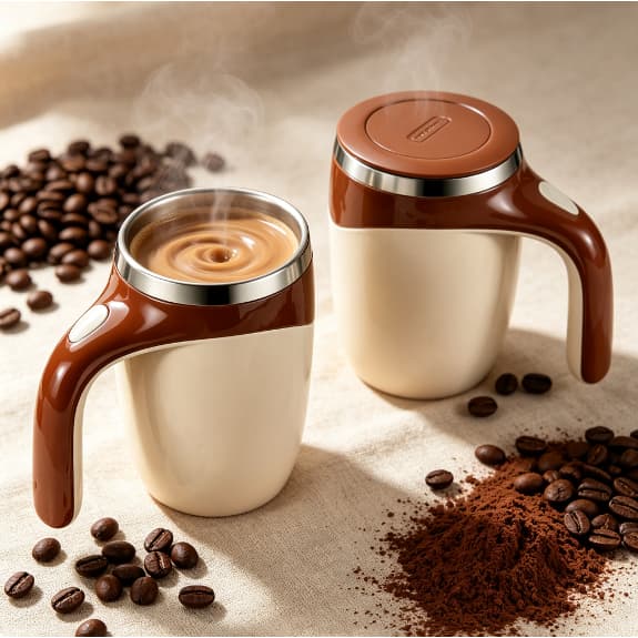 Dois copo misturador automático de café Copo misturador magnético elétrico Copo térmico Adequado para café,leite,etc.