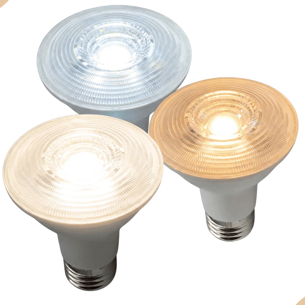 Lâmpada LED PAR20 E27 7W Bivolt Branco Quente Neutro Frio 3000K 4000K 6500K Para Spot Trilho Eletrificado Kit 1, 2, 5