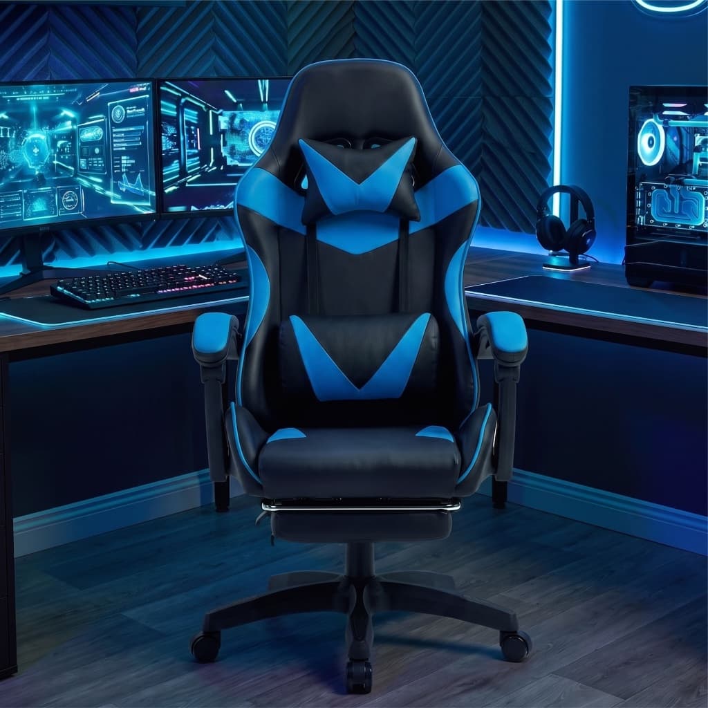 Cadeira Escritório Pc Gamer Profissional Confortável Com Rodinha Apoio Para Os Pés