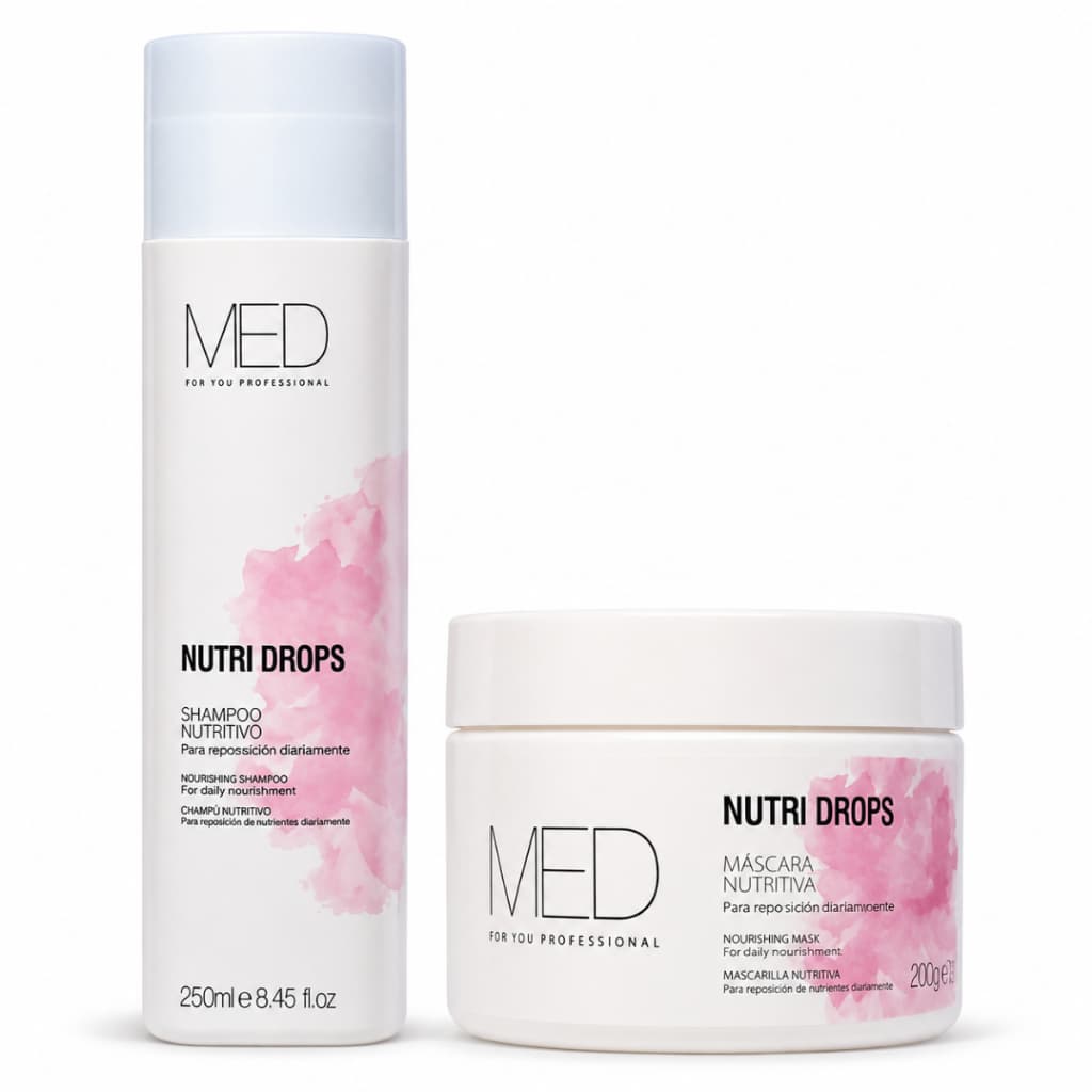 Kit Med For You Nutri Drops - Shampoo 250ml + Máscara 200g Cronograma Capilar