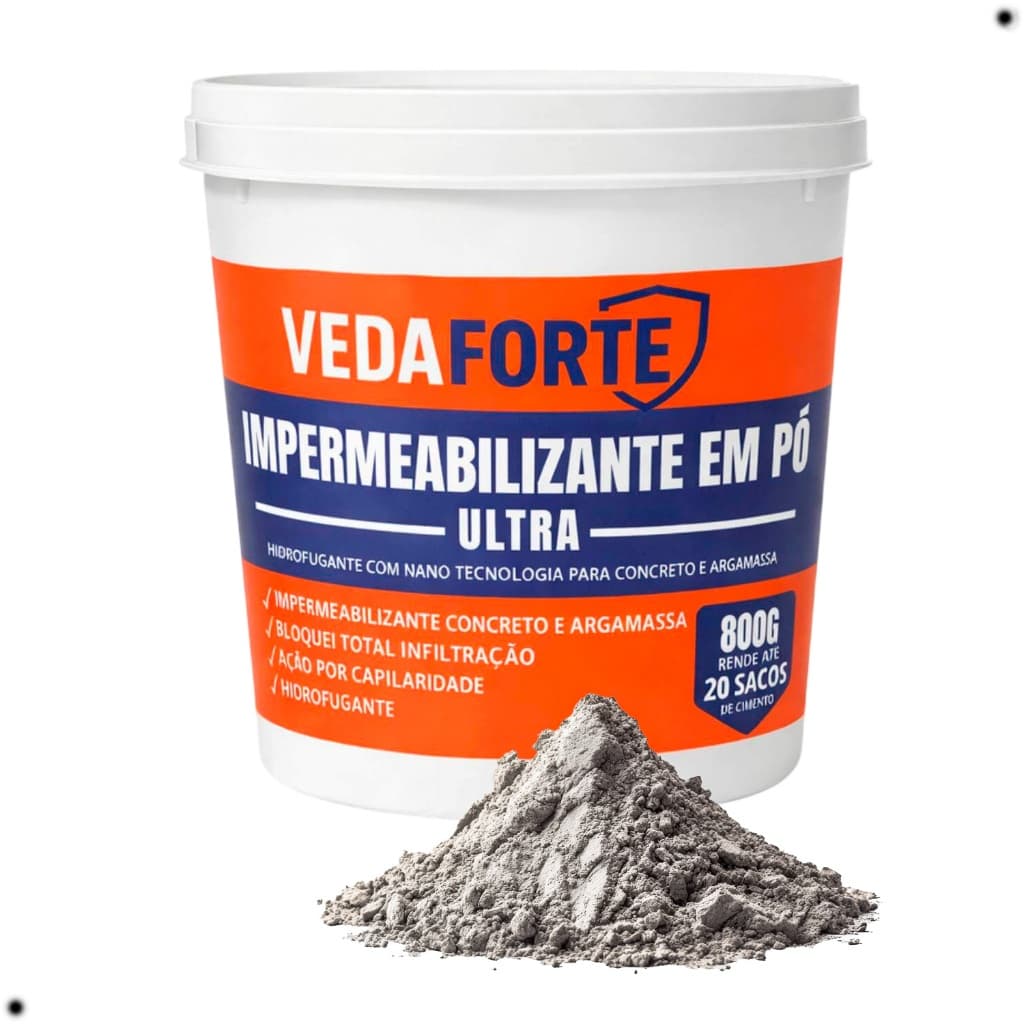 Impermeabilizante Em Pó Concreto Argamassa Laje Aditivo Hidrofugante Para Concreto Produto Contra Umidade 800g