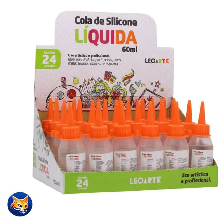Kit 1 E 3 Colas de Silicone Líquida 60ml Leoarte, uso Artístico e Profissional
