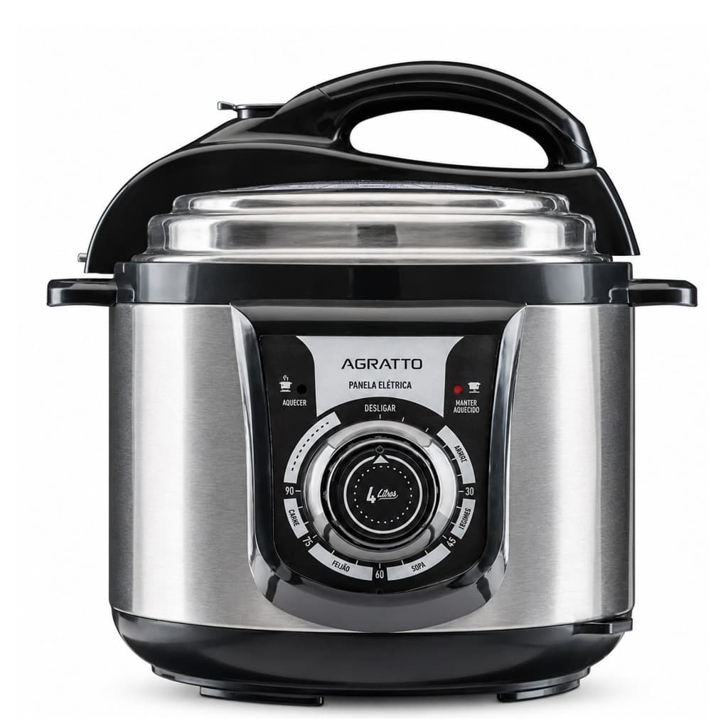 Panela De Pressão Elétrica Agratto 4l Pe-01 Inox 127V Dsligamento Automático