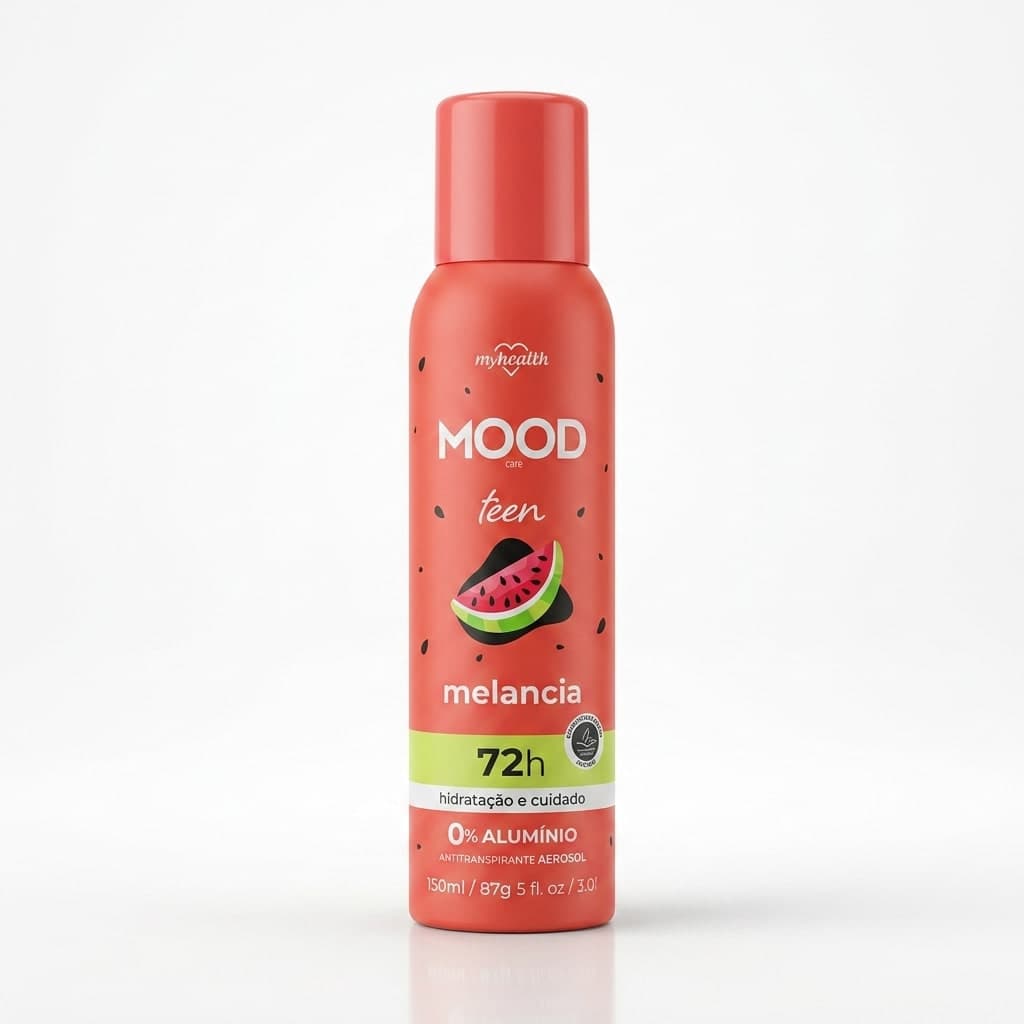 Desodorante Aerosol Teen Melancia Mood 150ml Proteção Até 72h Dermatologicamente Testado Sem