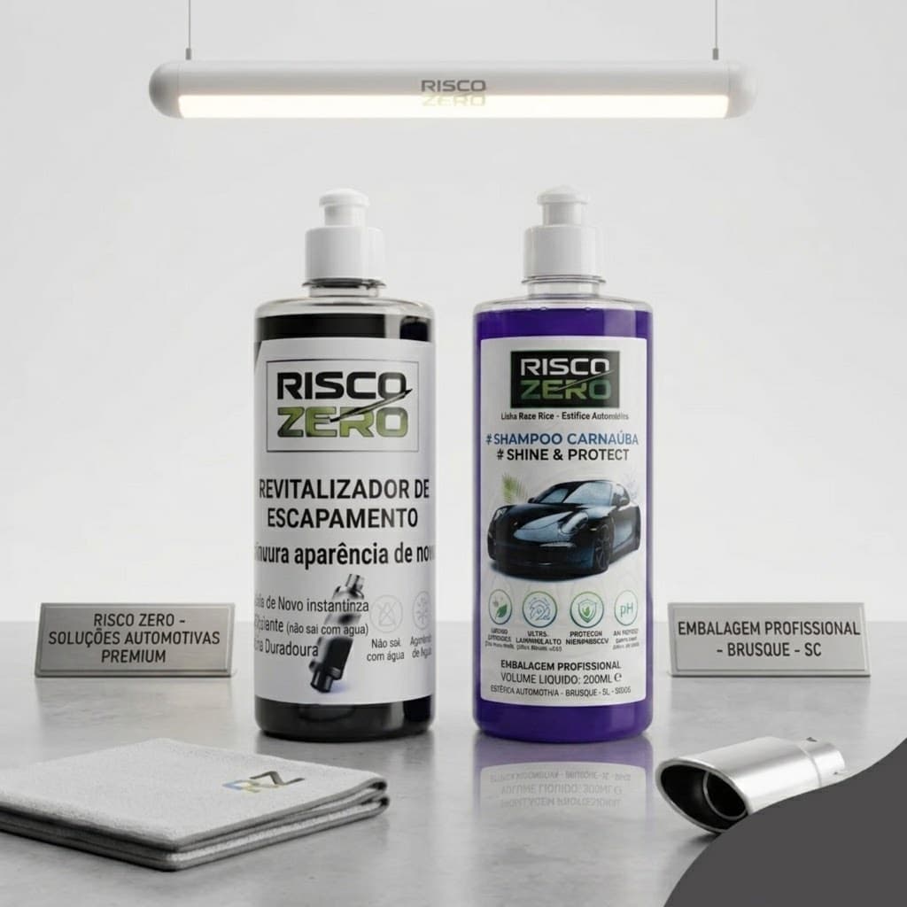 SHAMPOO CARNAUBA + RENOVADOR DE ESCAPAMENTO PARA MOTOS - KIT LAVAÇÃO E RESTAURAÇÃO DE MOTOCICLETA