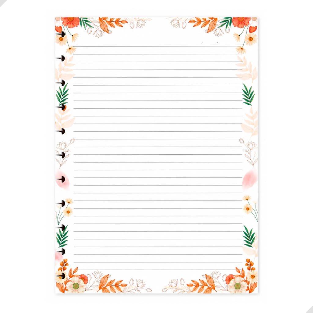 Refil 80 Folhas A4 Decoradas Para Caderno Inteligente 11 Discos Folhas Pautadas Fofas Escolar