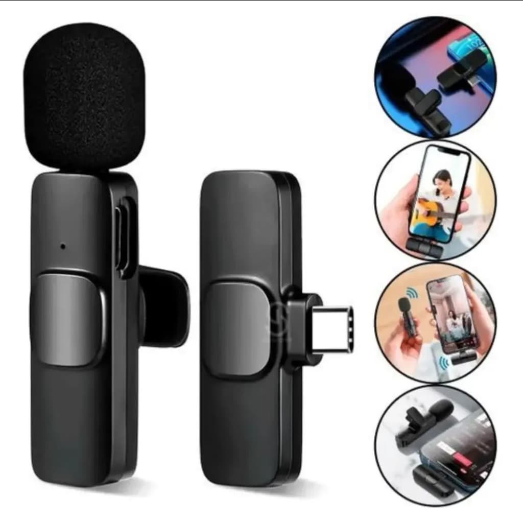 Microfone de Lapela K1 para Celular com Entrada USB-C