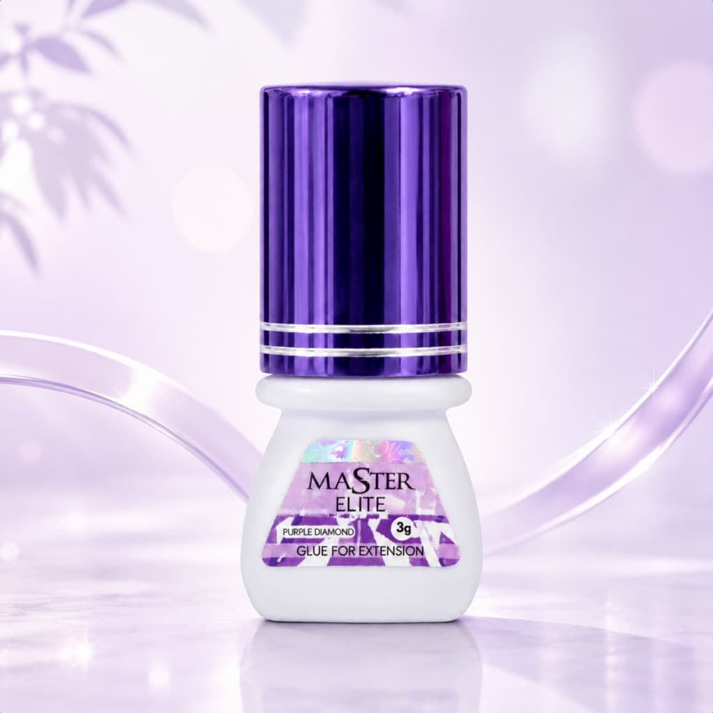 Cola Extensão de Cílios Master Diamond 3ml Roxa Incolor Após Aplicação Secagem Rápida