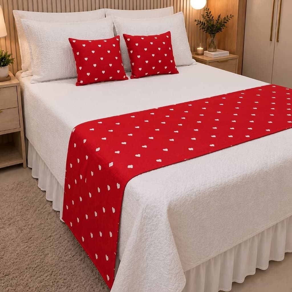 Kit Peseira Casal Queen Decorativa 3 Peças Piquet Com Zíper Luxo Premium