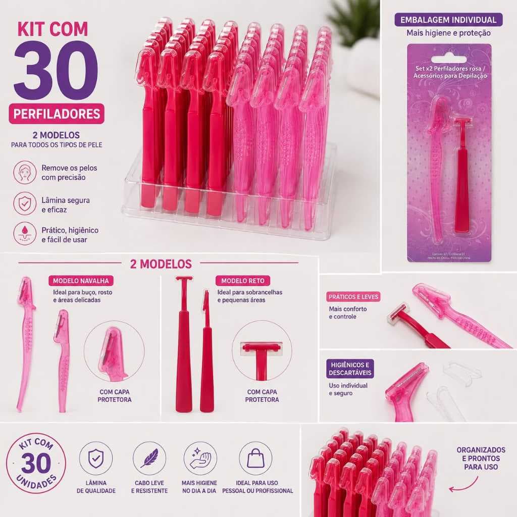 Kit 30 Perfiladores Faciais – 2 Modelos  Atacado mulher