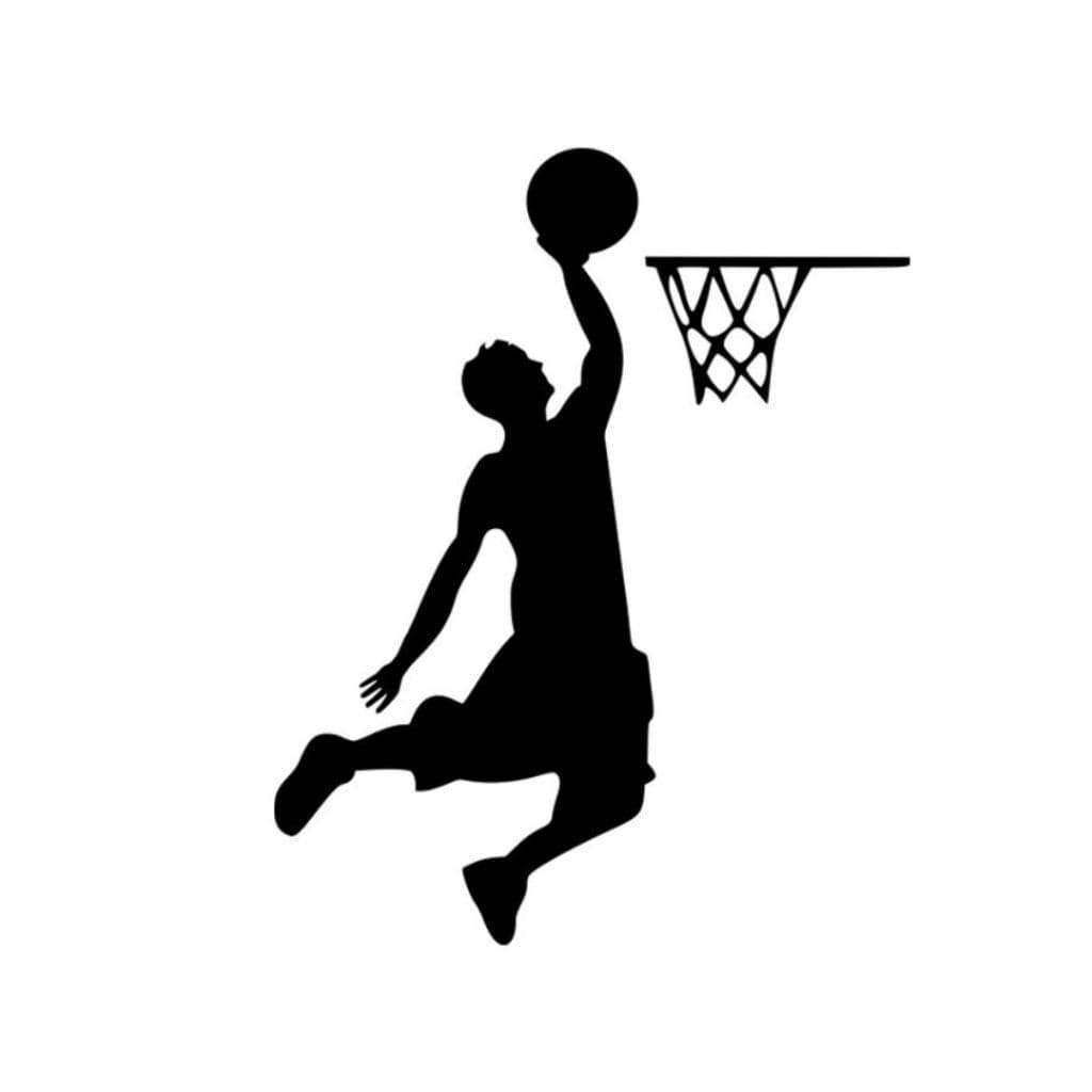 Adesivo Decorativo Parede Jogador Basquete Divertido - quarto infantil esporte quadra bola time