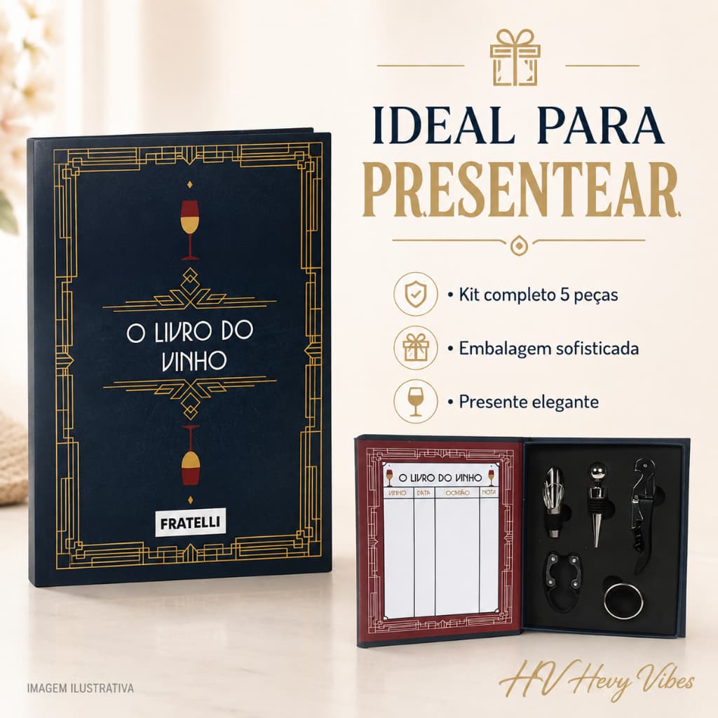 Kit Completo Livro Vinhos Aprendizado Enogastronomia Degustacao Acessorios Essenciais 5 Pecas