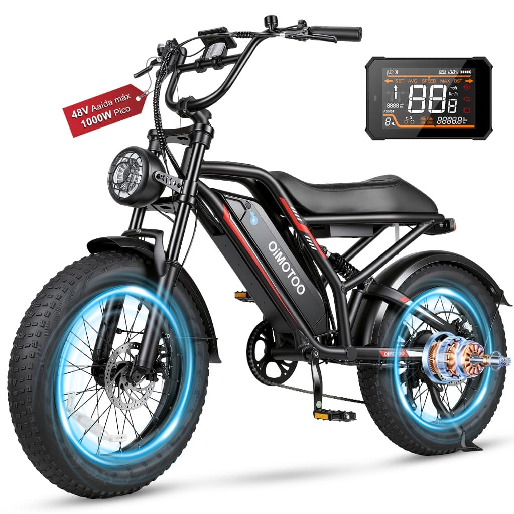 Scooter Elétrica 500W 48V 13Ah 20” Suspensão Assento Grande Pisca 3 Velocidades